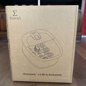 Esarora Foot Spa Massager with Heat Bubbles Rollers